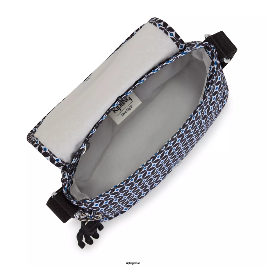 mulheres mini bolsas Kipling azulejo enegrecido bolsa tiracolo com estampa sabian 4X8V13