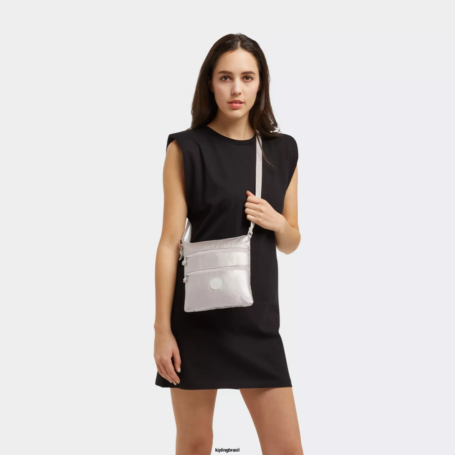 mulheres mini bolsas Kipling brilho metálico mini bolsa transversal metálica keiko 4X8V98