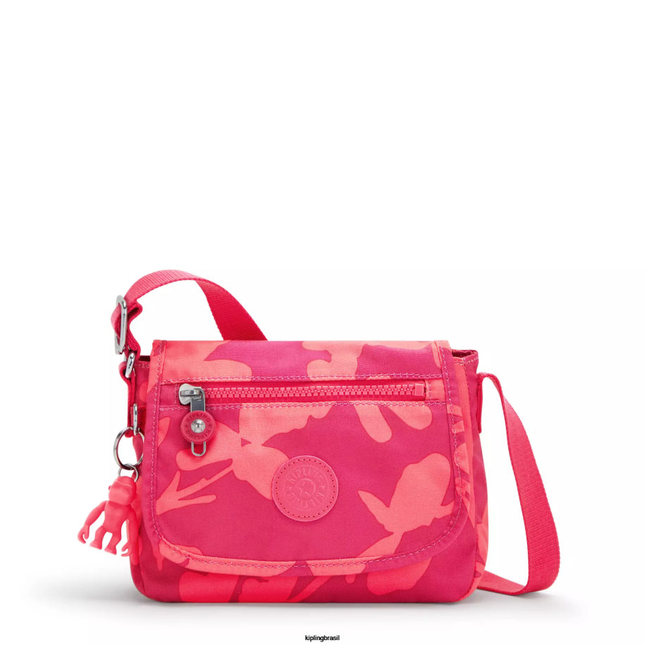 mulheres mini bolsas Kipling flor de coral bolsa tiracolo com estampa sabian 4X8V9