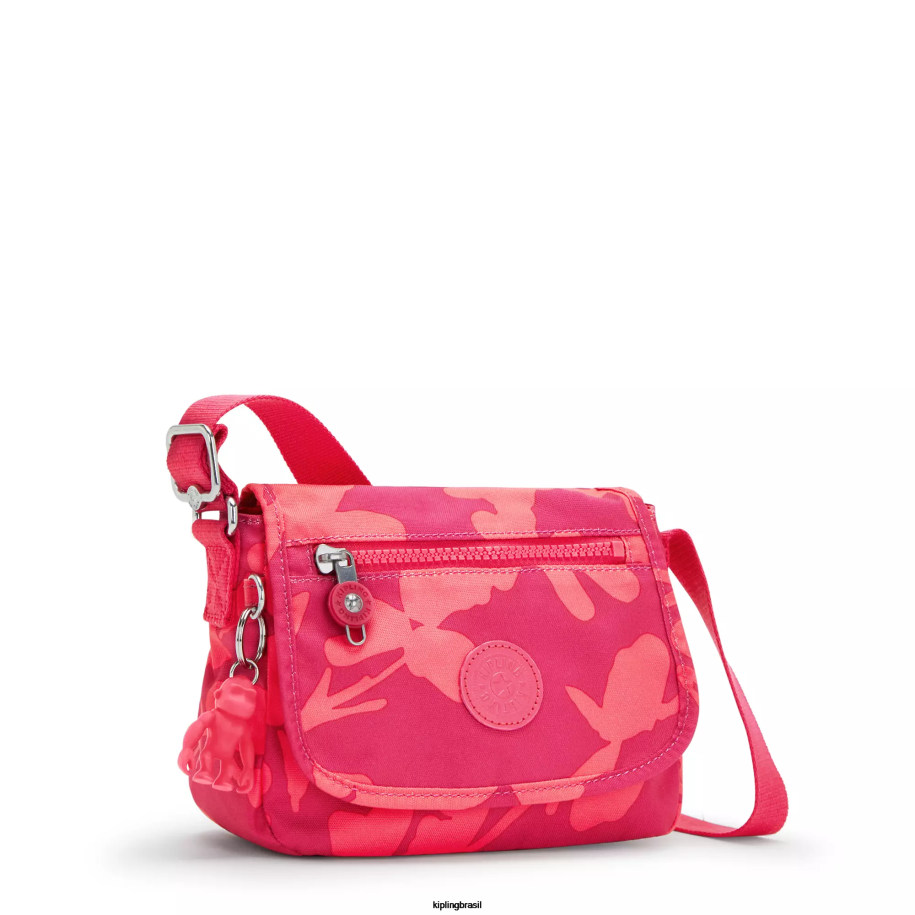 mulheres mini bolsas Kipling flor de coral bolsa tiracolo com estampa sabian 4X8V9