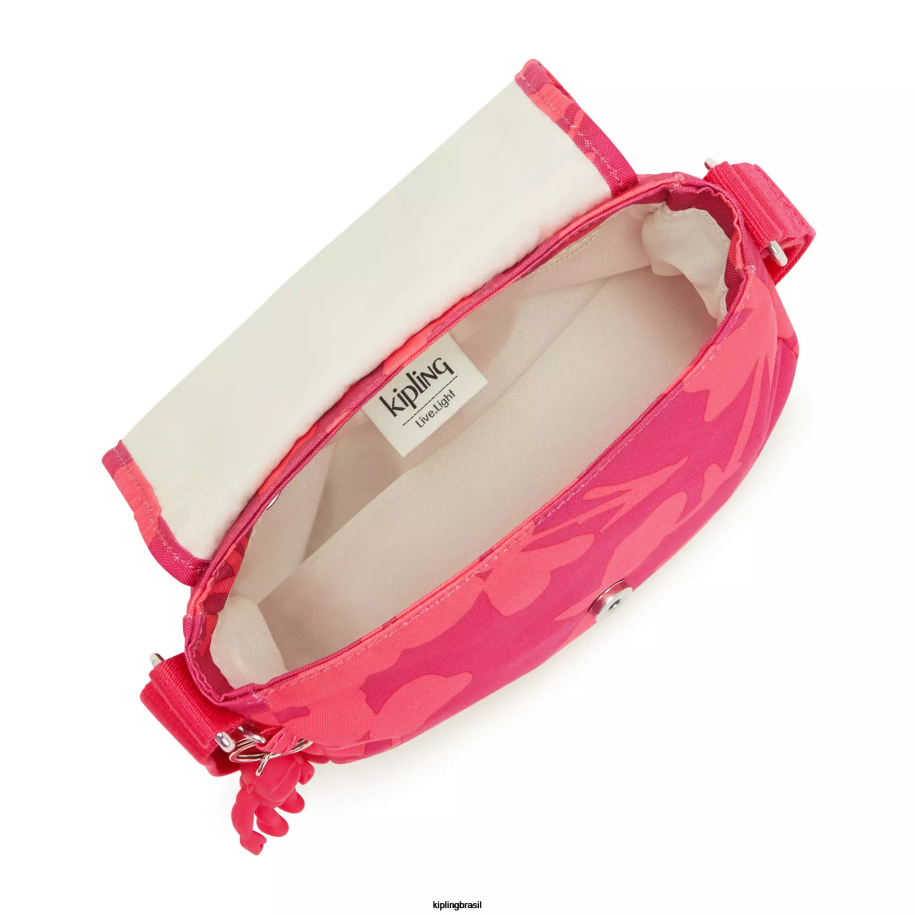 mulheres mini bolsas Kipling flor de coral bolsa tiracolo com estampa sabian 4X8V9