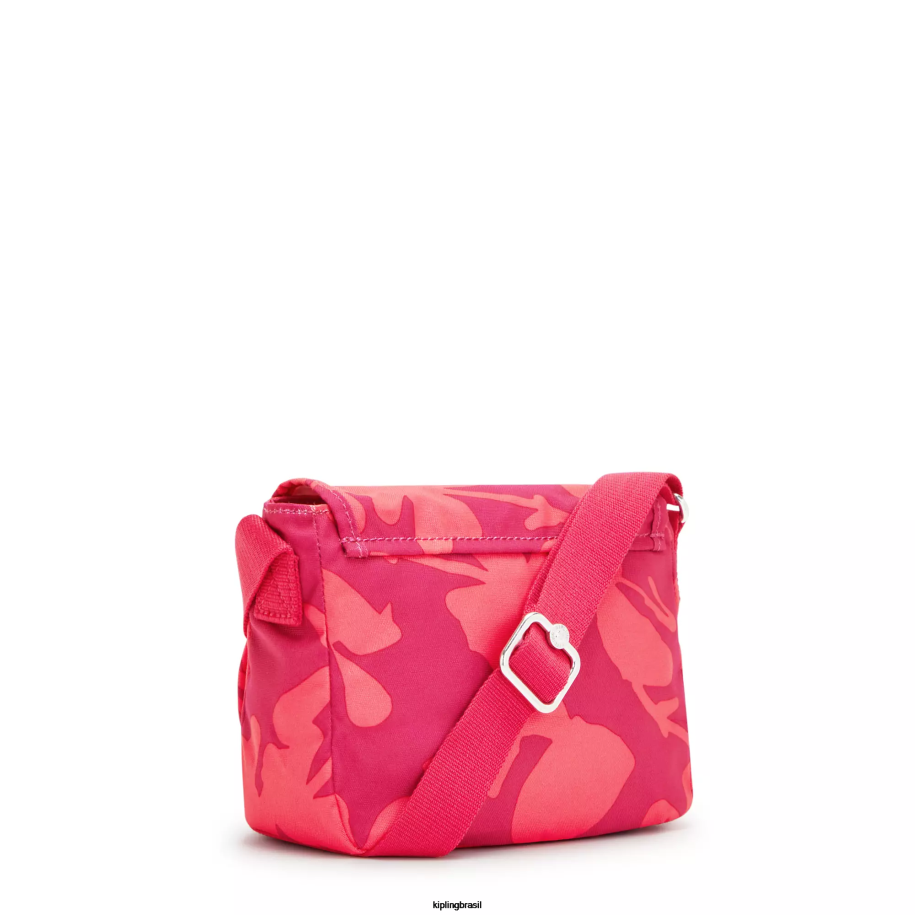 mulheres mini bolsas Kipling flor de coral bolsa tiracolo com estampa sabian 4X8V9