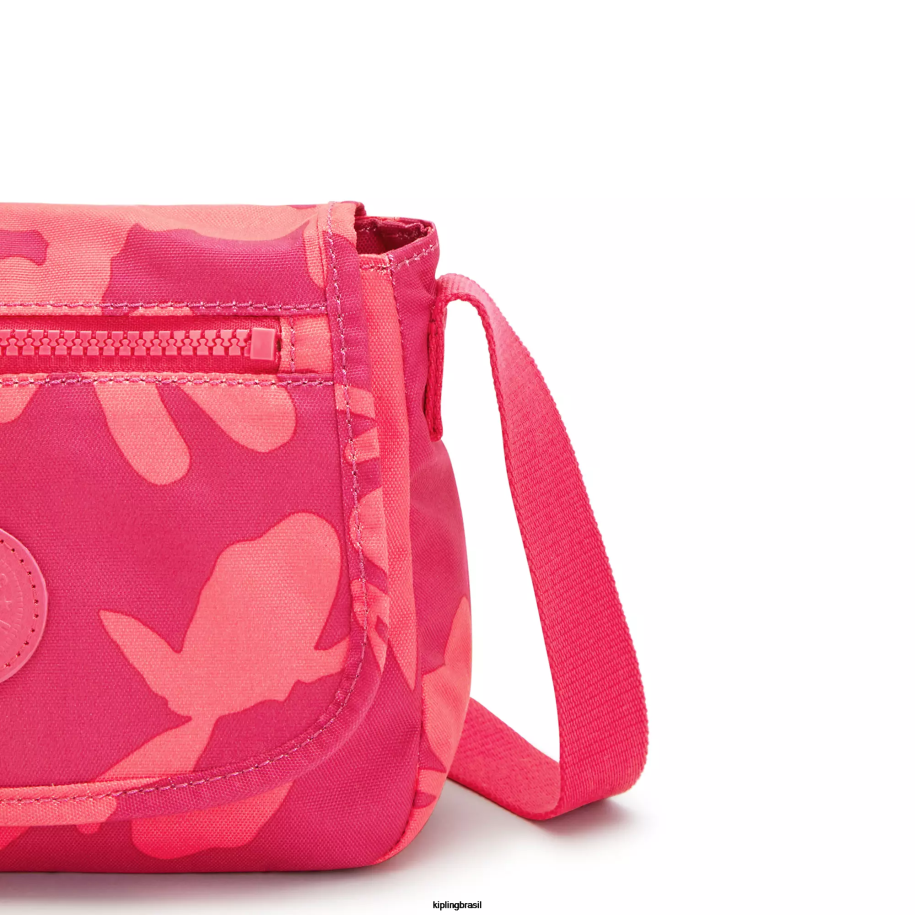 mulheres mini bolsas Kipling flor de coral bolsa tiracolo com estampa sabian 4X8V9