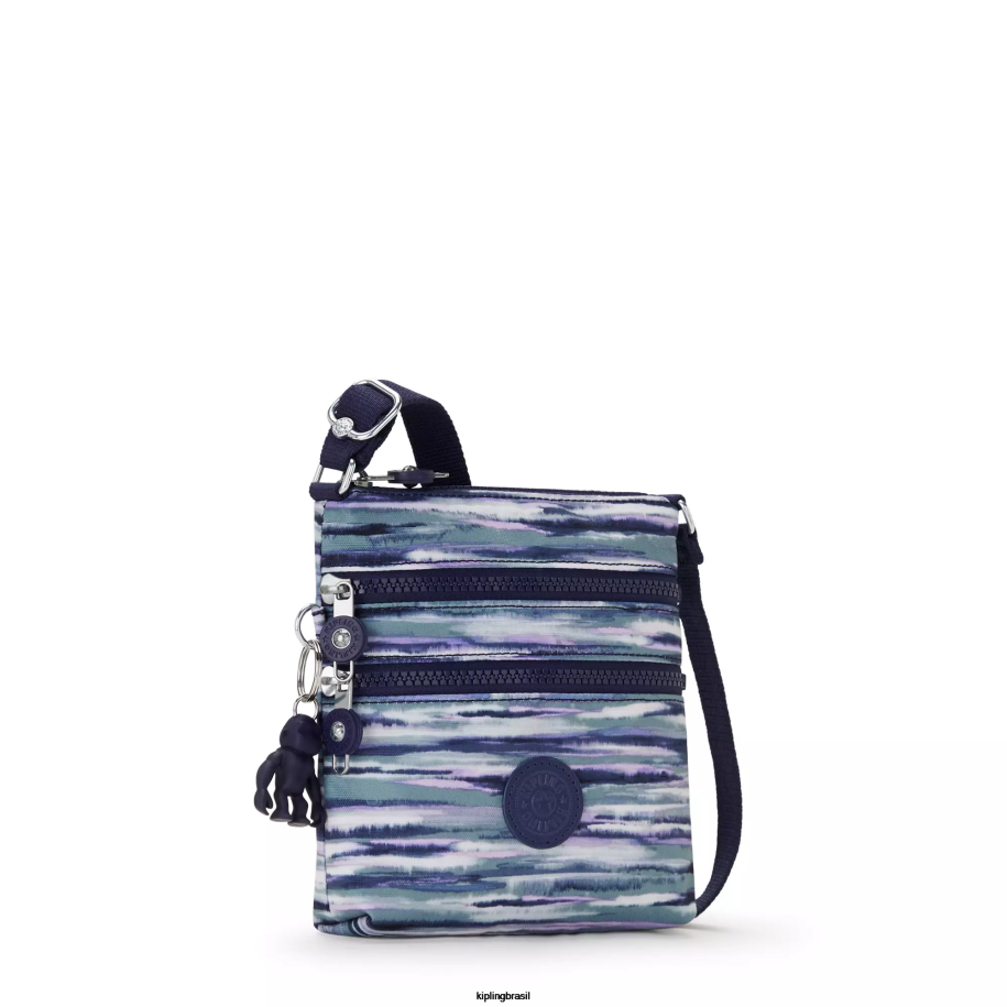 mulheres mini bolsas Kipling listras de pincel alvar mini bolsa estampada extra pequena 4X8V71