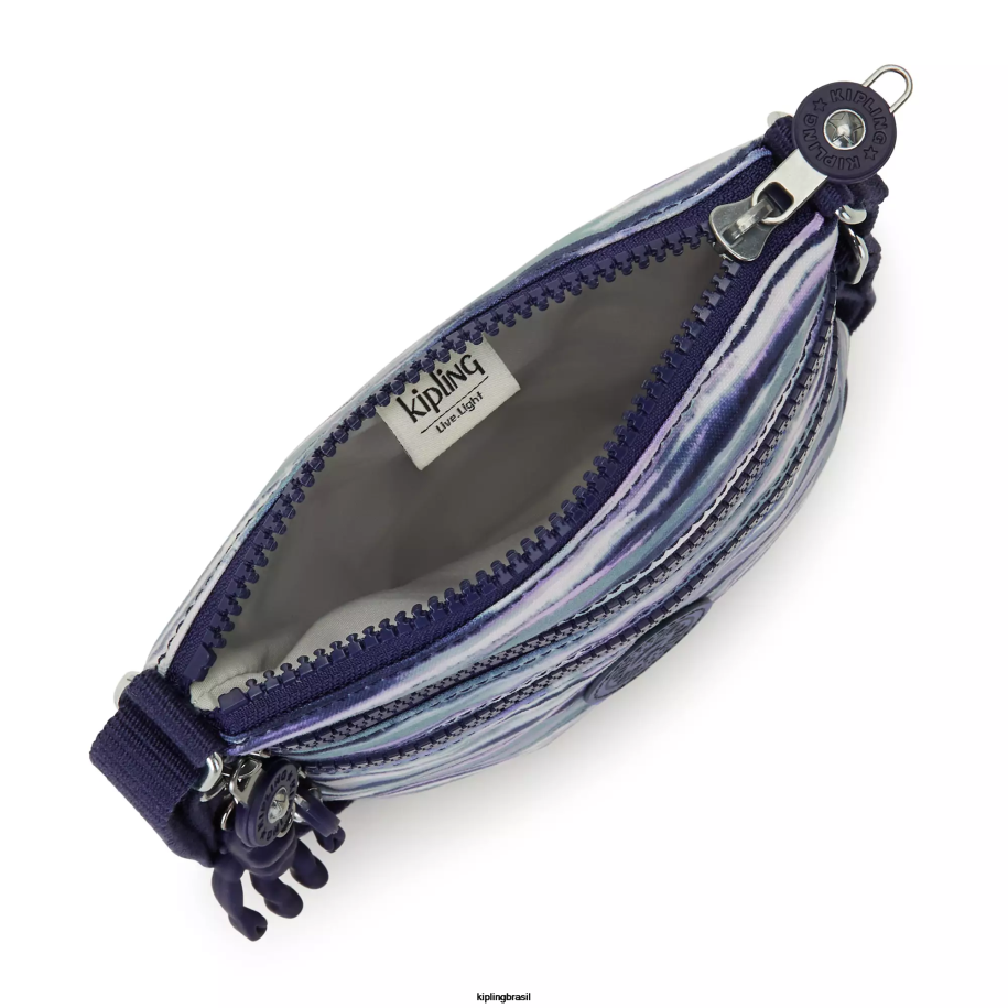 mulheres mini bolsas Kipling listras de pincel alvar mini bolsa estampada extra pequena 4X8V71