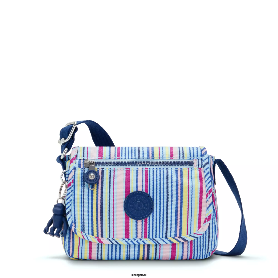 mulheres mini bolsas Kipling listras resort bolsa tiracolo com estampa sabian 4X8V10