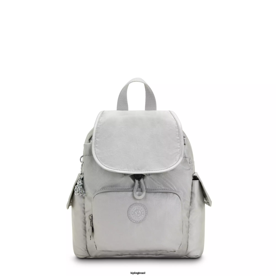 mulheres mini bolsas Kipling metálico brilhante city ​​pack mini mochila metálica 4X8V388
