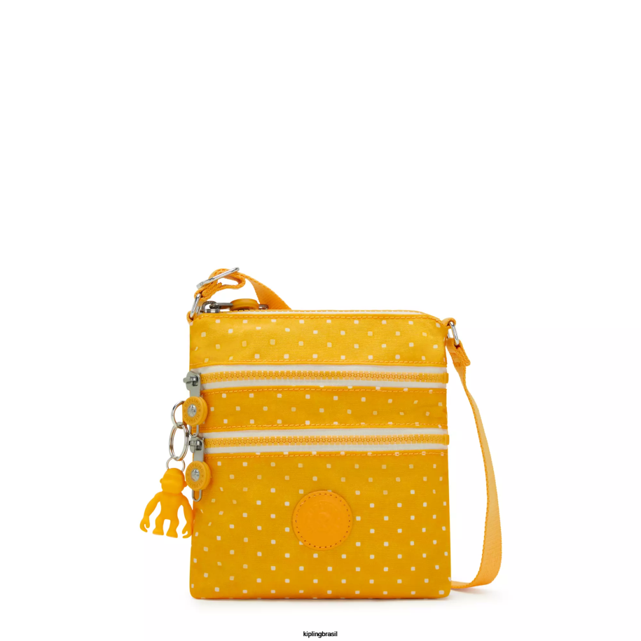 mulheres mini bolsas Kipling ponto macio amarelo alvar mini bolsa estampada extra pequena 4X8V72