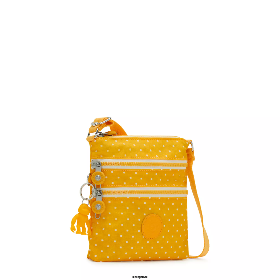 mulheres mini bolsas Kipling ponto macio amarelo alvar mini bolsa estampada extra pequena 4X8V72
