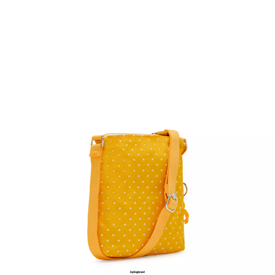 mulheres mini bolsas Kipling ponto macio amarelo alvar mini bolsa estampada extra pequena 4X8V72