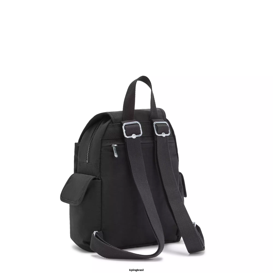 mulheres mini bolsas Kipling preto noir mini mochila city pack 4X8V412