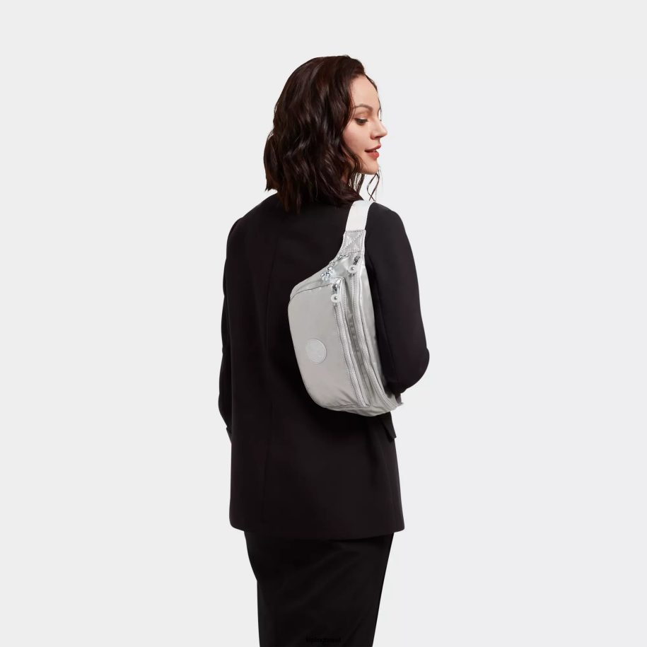 mulheres pacote de cintura Kipling metálico brilhante pacote de cintura metálico extra grande yasemina 4X8V284