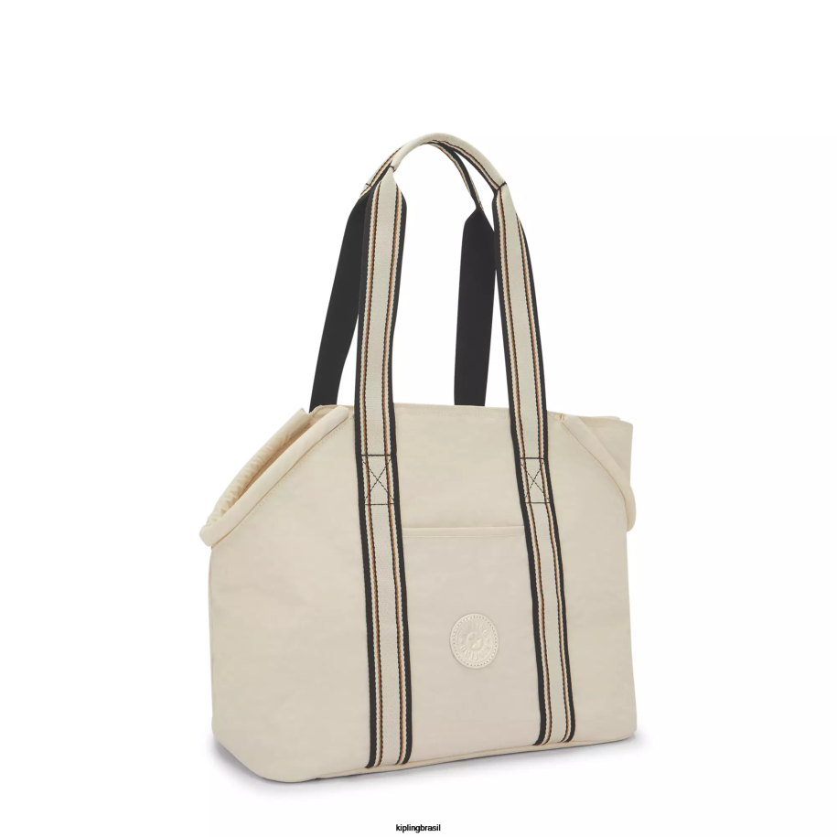mulheres sacolas Kipling areia clara bolsa pet art m 4X8V243