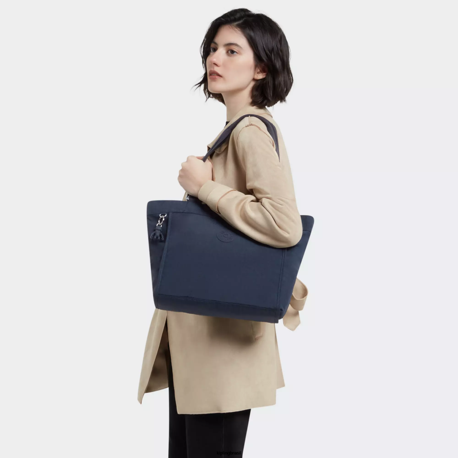 mulheres sacolas Kipling azul azul nova sacola pequena de compras 4X8V275