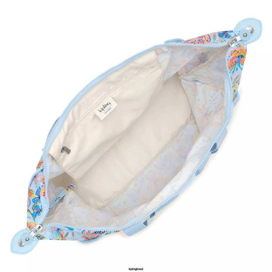 mulheres sacolas Kipling flores silvestres bolsa tote impressa em meio artístico 4X8V262