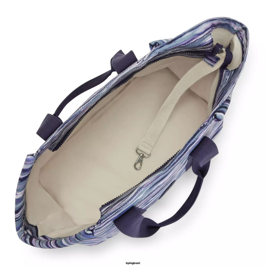 mulheres sacolas Kipling listras de pincel bolsa pet art m 4X8V277