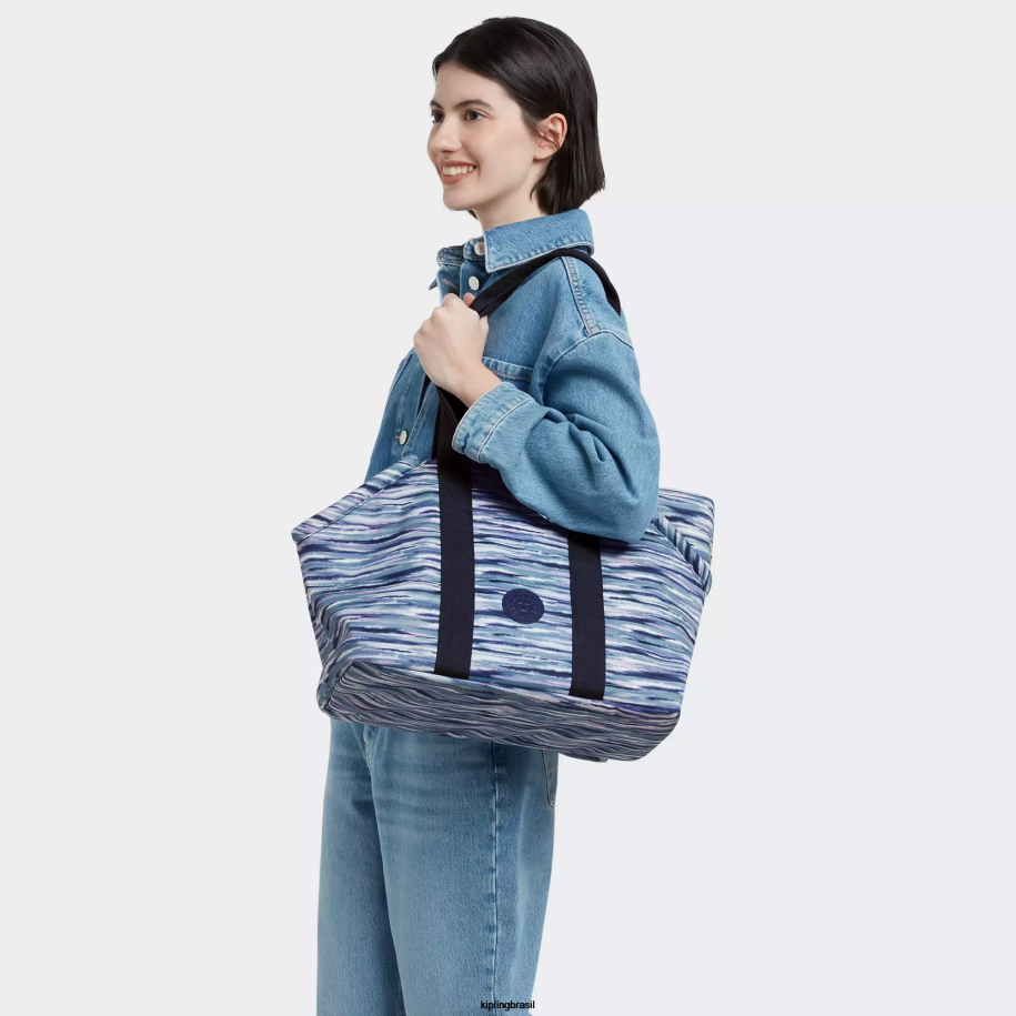 mulheres sacolas Kipling listras de pincel bolsa pet art m 4X8V277