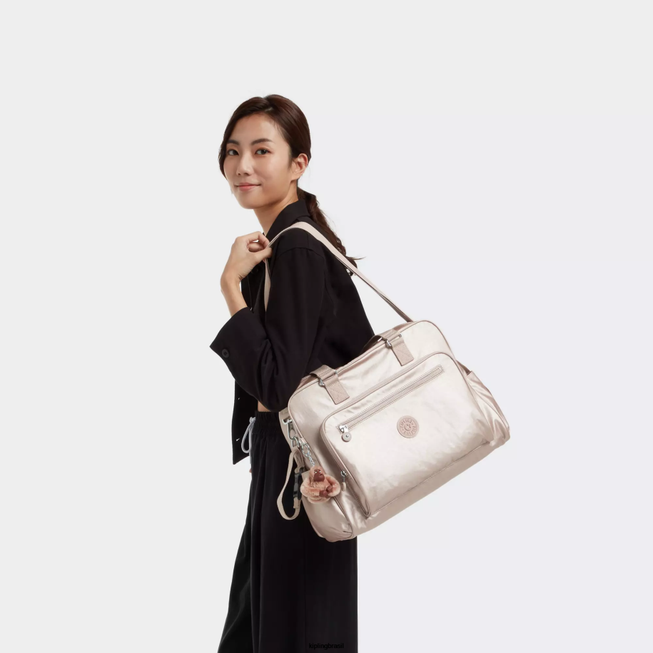 mulheres sacos de fraldas Kipling quartzo metálico saco de fraldas metalizado alanna 4X8V252