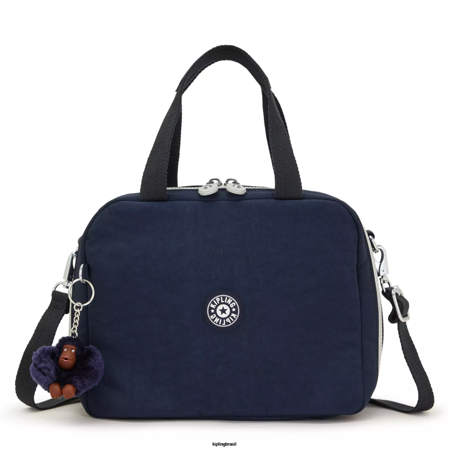 mulheres lancheiras Kipling cinza azul verdadeiro lancheira miyo 4X8V631