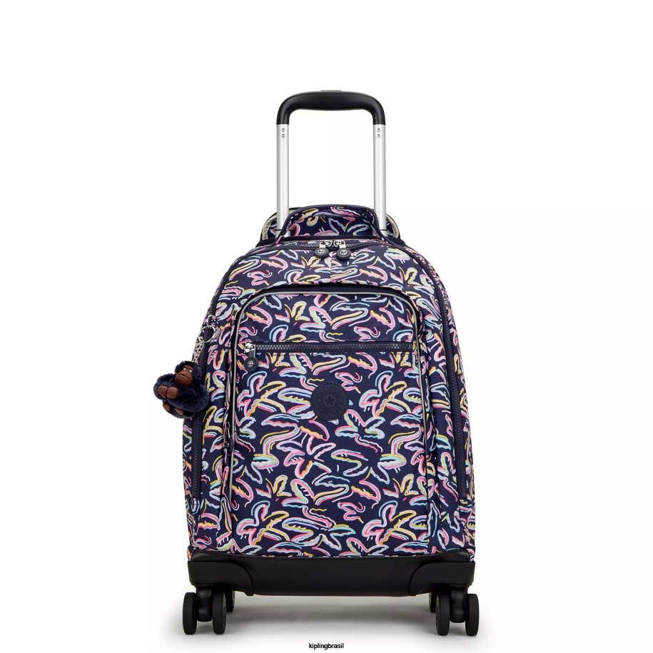 mulheres mochilas com rodinhas Kipling impressão da festa da palma Mochila com rodinhas para laptop New Zea 15" impressa 4X8V490