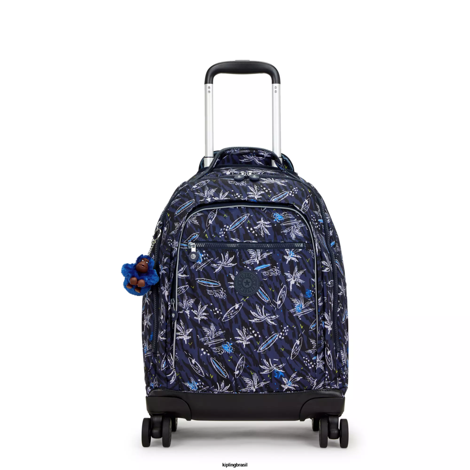 mulheres mochilas com rodinhas Kipling impressão do mar de surf Mochila com rodinhas para laptop New Zea 15" impressa 4X8V489