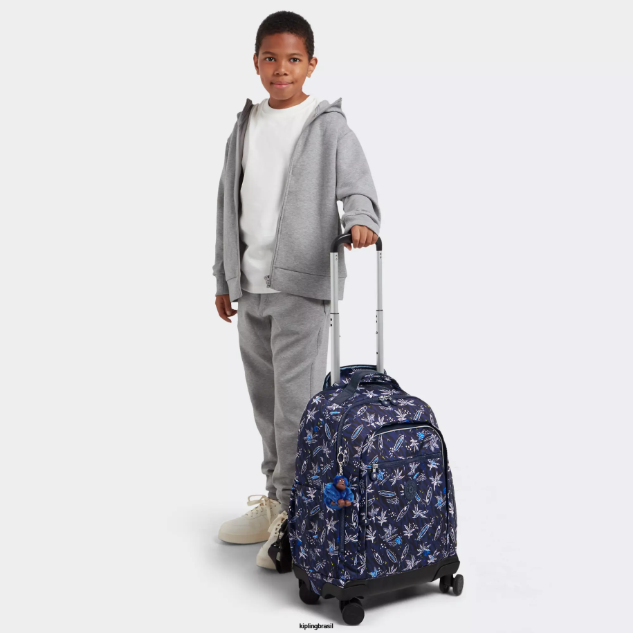 mulheres mochilas com rodinhas Kipling impressão do mar de surf Mochila com rodinhas para laptop New Zea 15