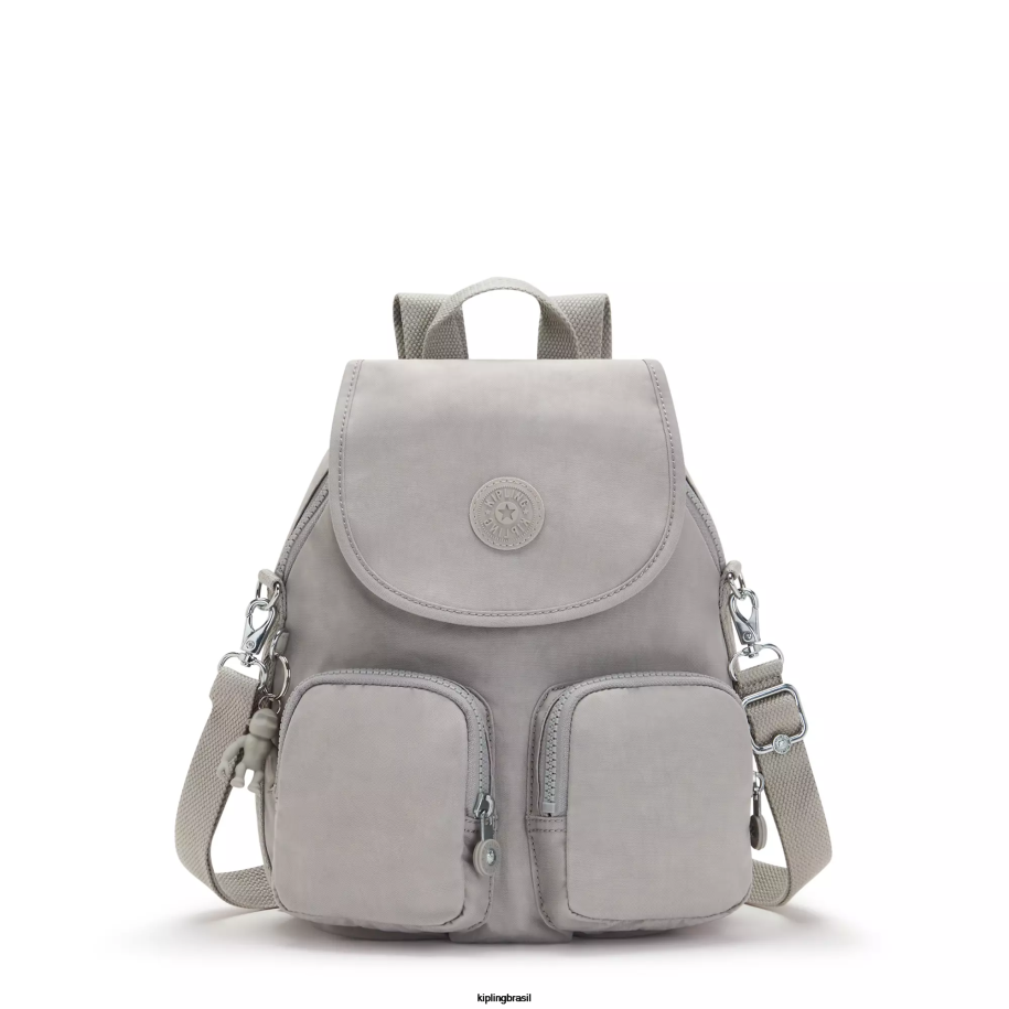 mulheres mochilas da moda Kipling cinza gris mochila conversível firefly up 4X8V401