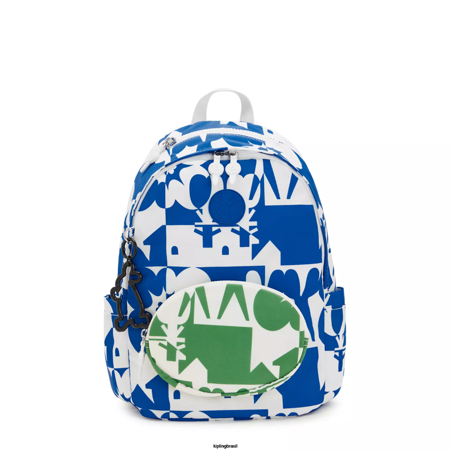mulheres mochilas da moda Kipling impressão múltipla minju mochila delia minju kim 4X8V337
