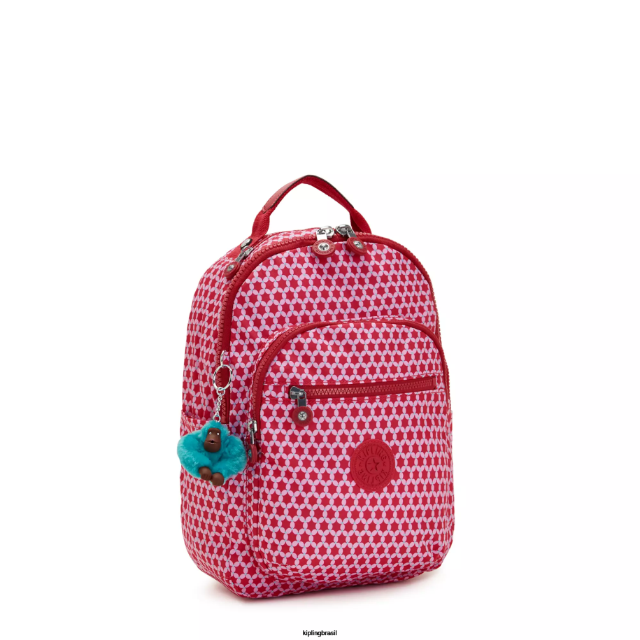 mulheres mochilas da moda Kipling ponto estrelado seul mochila pequena impressa para tablet 4X8V347