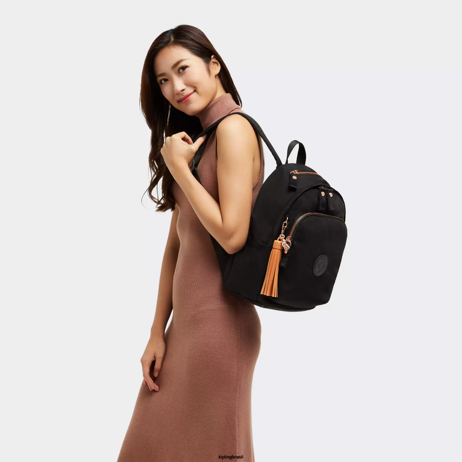 mulheres mochilas da moda Kipling rosa negra mochila delia 4X8V424