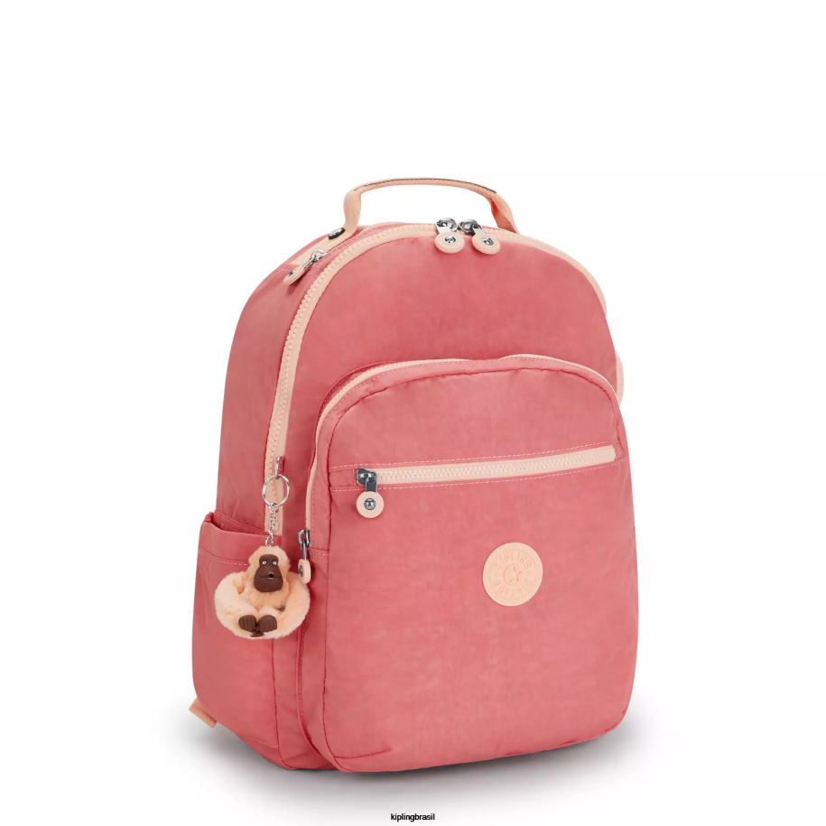 mulheres mochilas para notebook Kipling alegre rosa mochila grande para laptop de 15