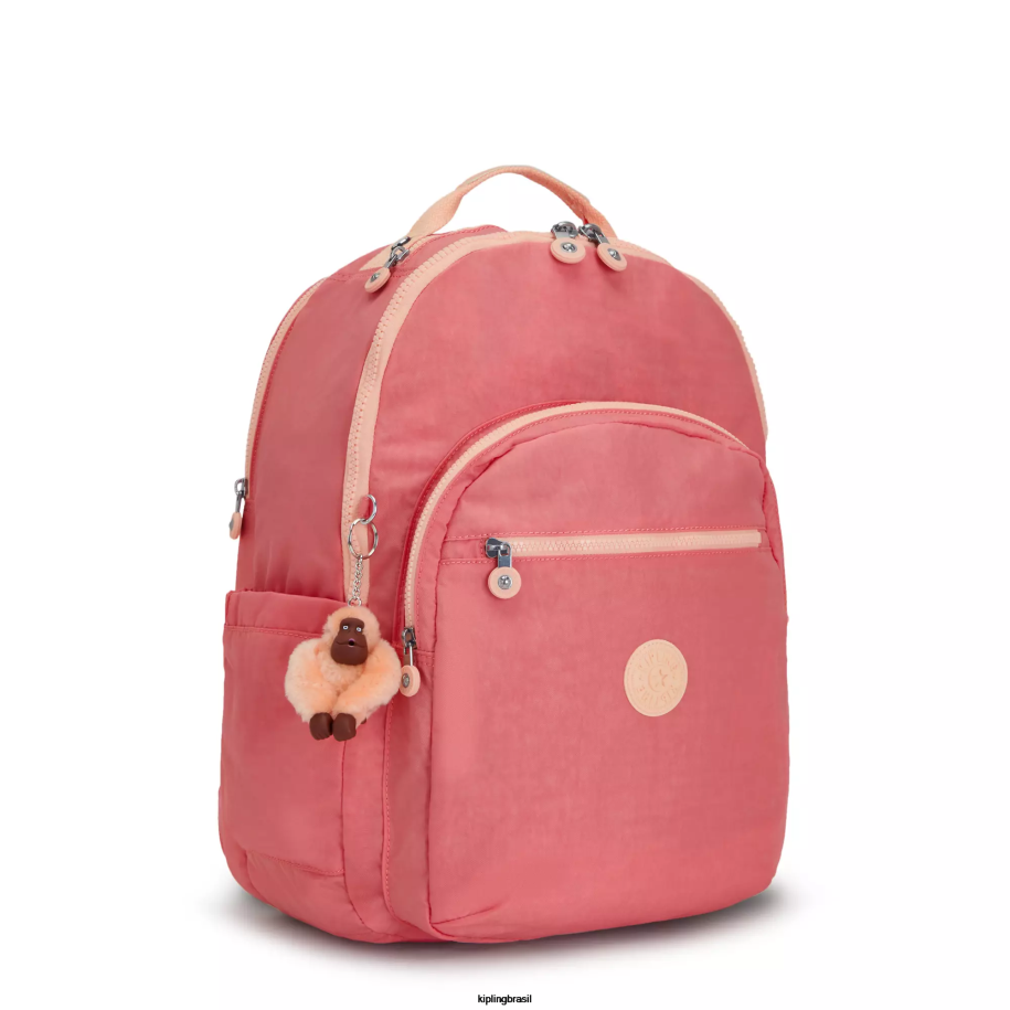 mulheres mochilas para notebook Kipling alegre rosa mochila para laptop extra grande de 17