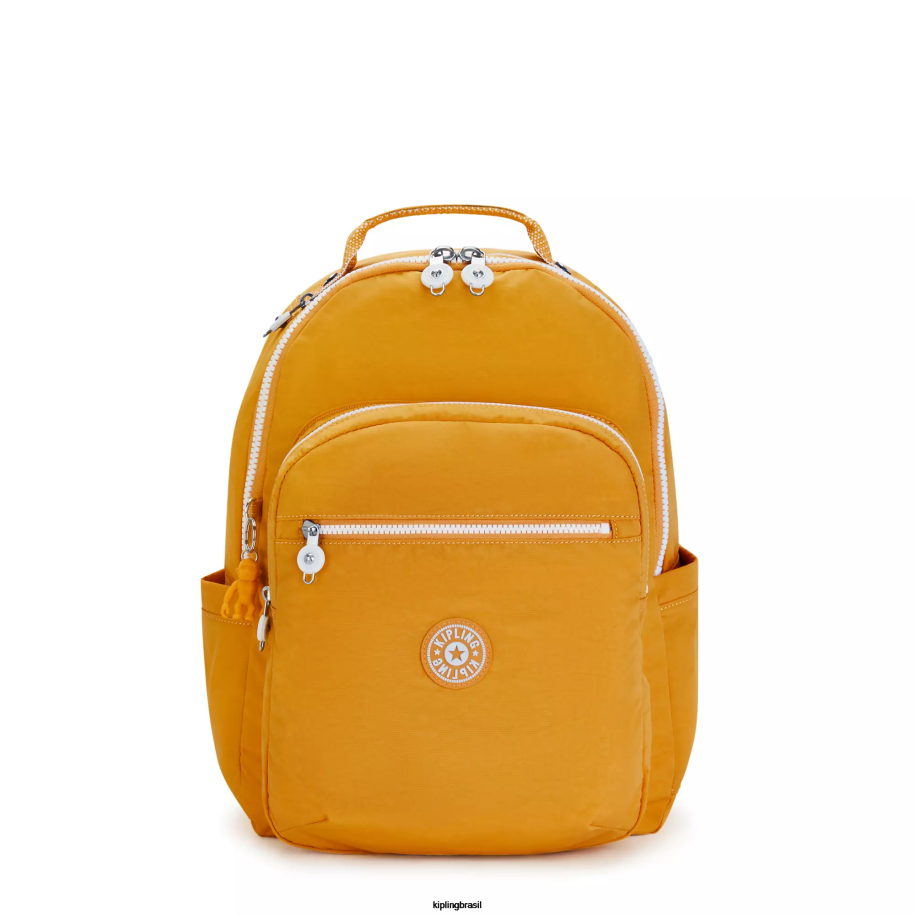 mulheres mochilas para notebook Kipling amarelo rápido mochila grande para laptop de 15" seul 4X8V472