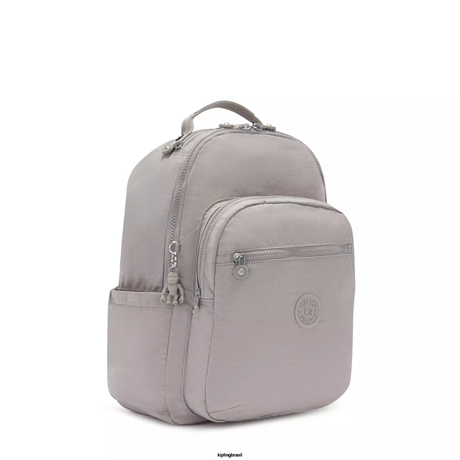mulheres mochilas para notebook Kipling cinza gris mochila grande para laptop de 15