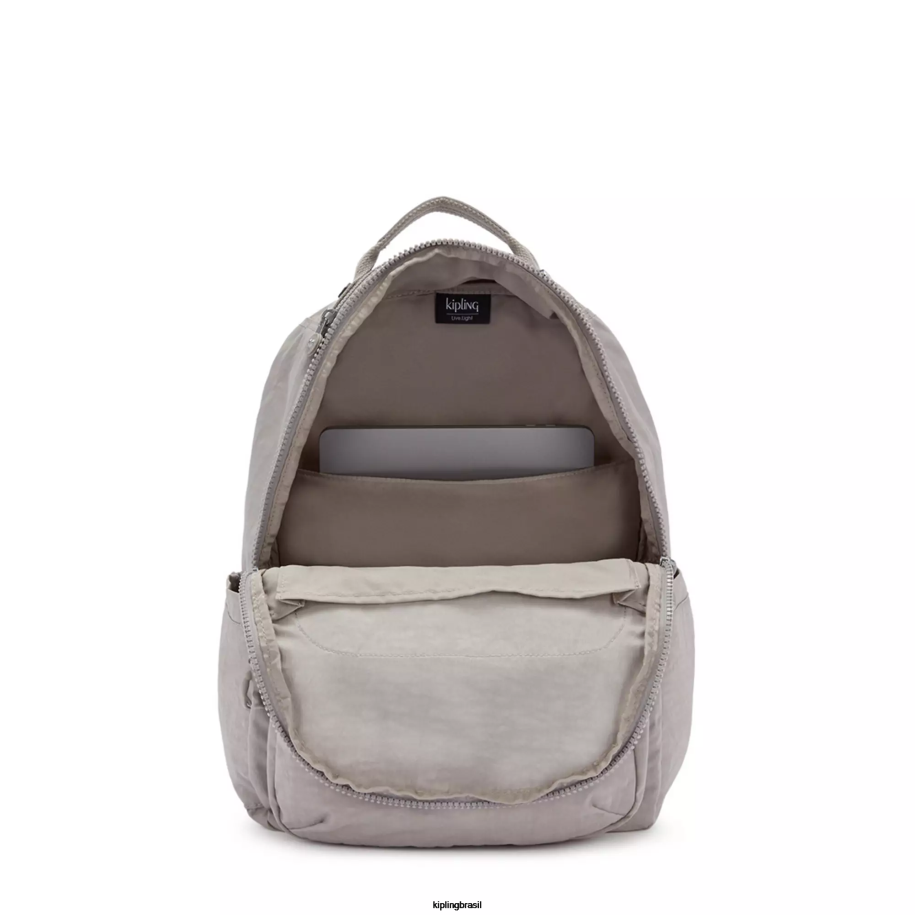 mulheres mochilas para notebook Kipling cinza gris mochila grande para laptop de 15