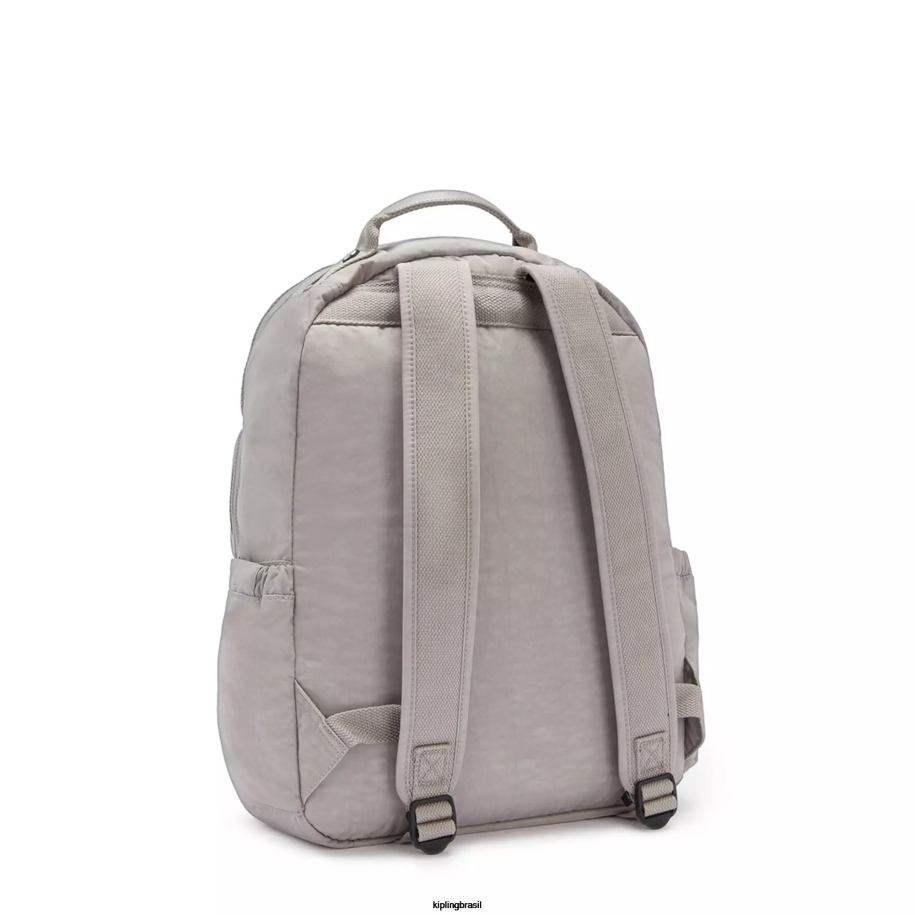 mulheres mochilas para notebook Kipling cinza gris mochila grande para laptop de 15