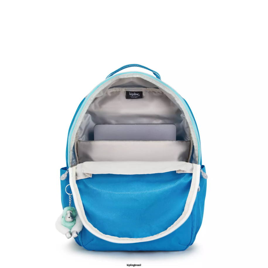 mulheres mochilas para notebook Kipling diversão azul ansiosa mochila grande para laptop de 15
