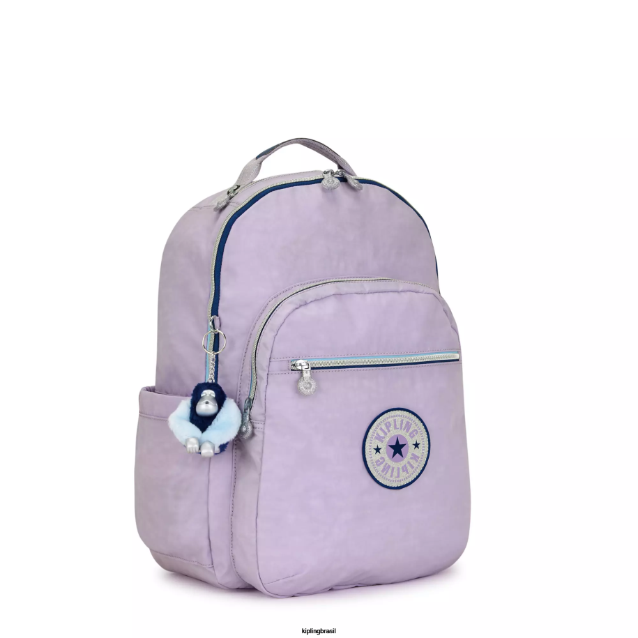 mulheres mochilas para notebook Kipling diversão lilás sem fim mochila grande para laptop de 15