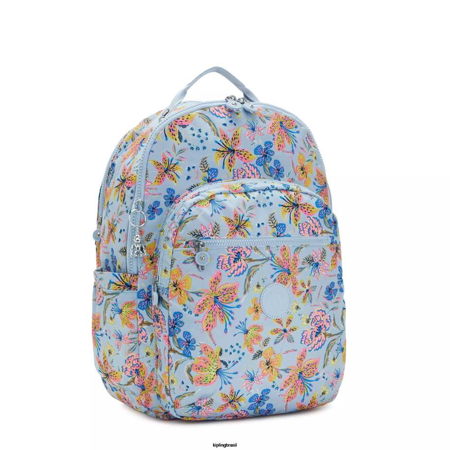 mulheres mochilas para notebook Kipling flores silvestres mochila para laptop de 17