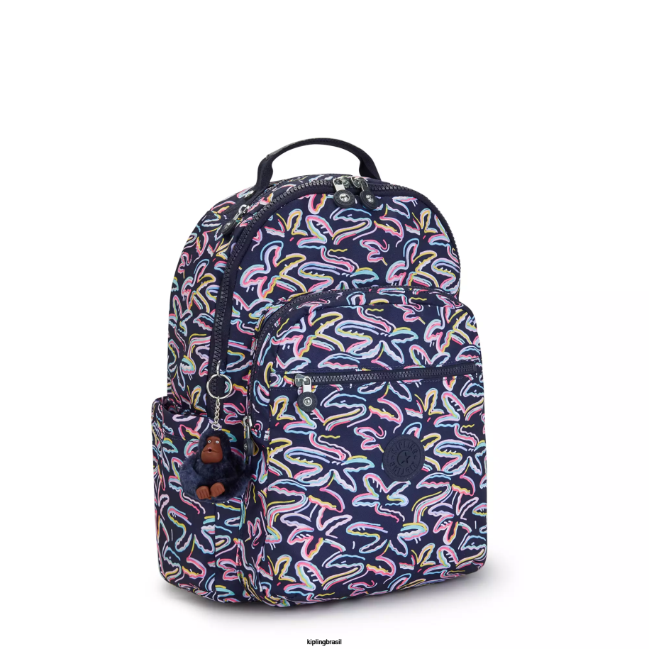 mulheres mochilas para notebook Kipling impressão da festa da palma mochila grande impressa para laptop de 15