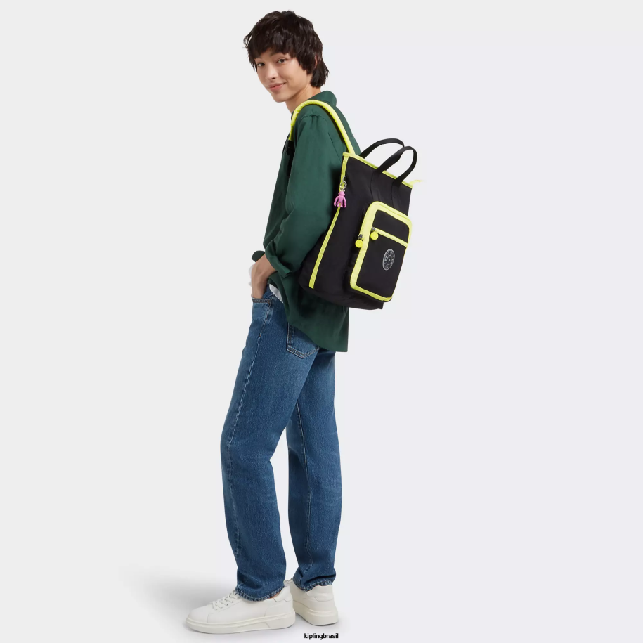 mulheres mochilas para notebook Kipling limão preto verdadeiro mochila para notebook sia 15