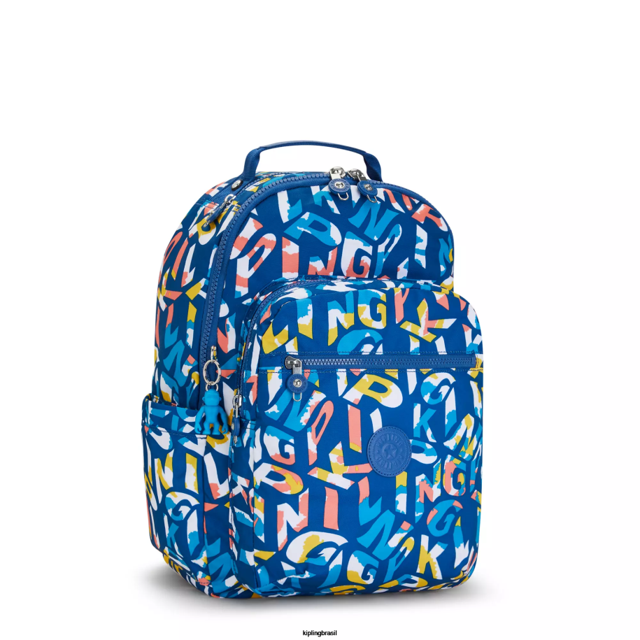 mulheres mochilas para notebook Kipling néon mochila grande impressa para laptop de 15