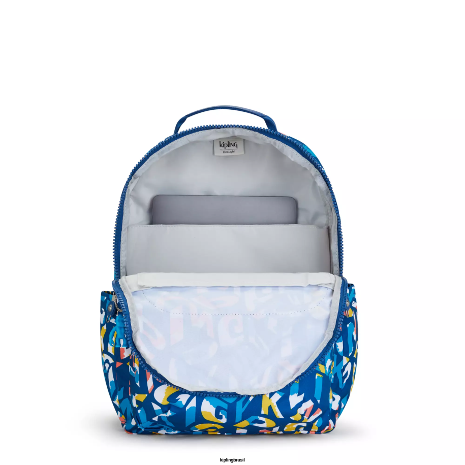 mulheres mochilas para notebook Kipling néon mochila grande impressa para laptop de 15