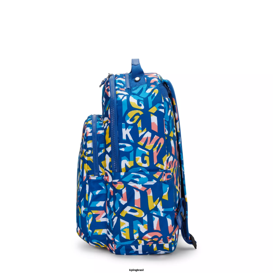 mulheres mochilas para notebook Kipling néon mochila grande impressa para laptop de 15