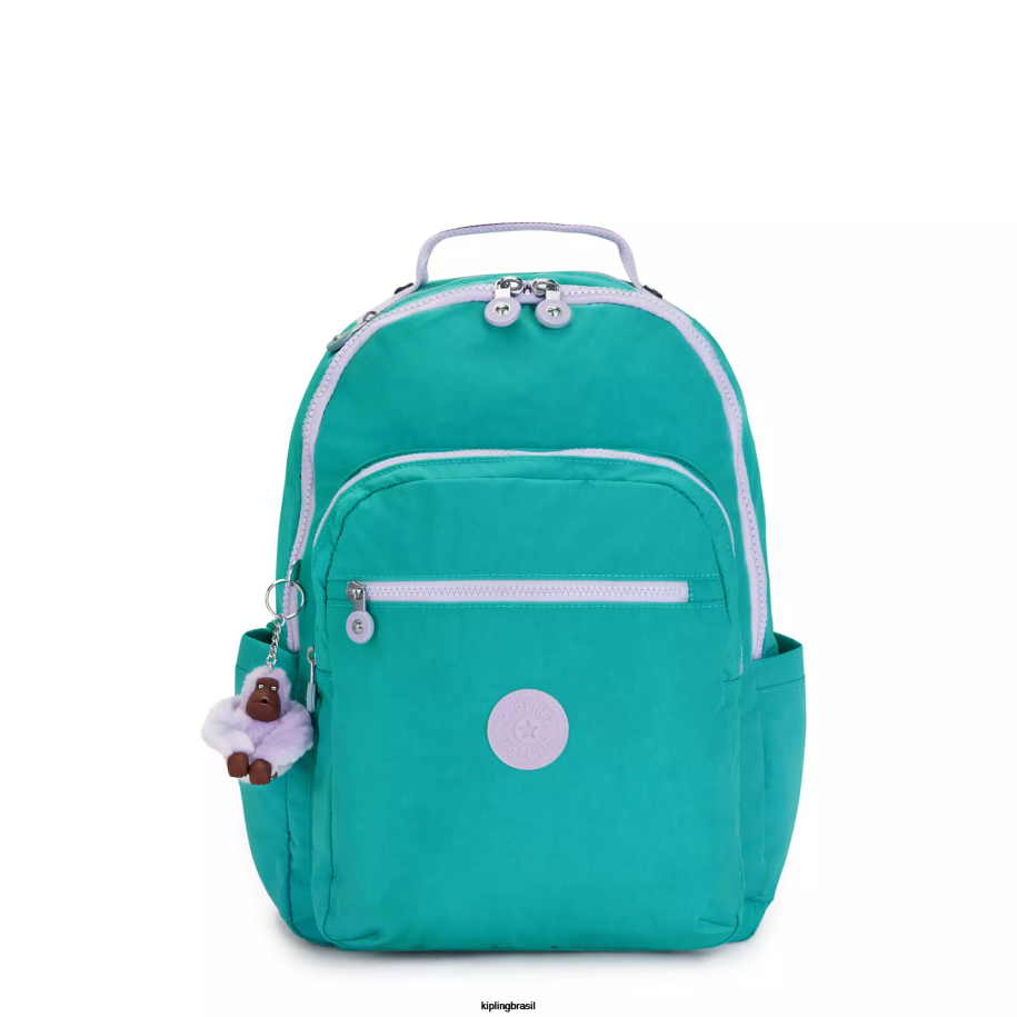 mulheres mochilas para notebook Kipling surfista verde mochila grande para laptop de 15" seul 4X8V429