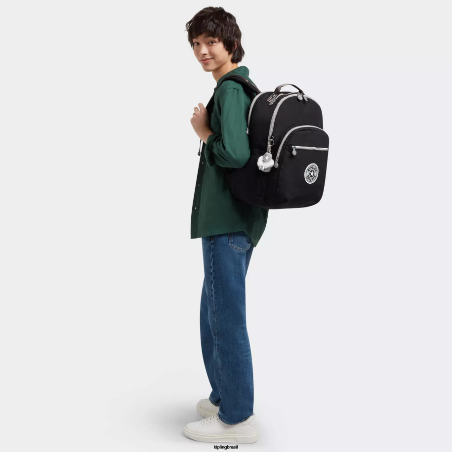 mulheres mochilas para notebook Kipling verdadeira diversão negra mochila para laptop extra grande de 17