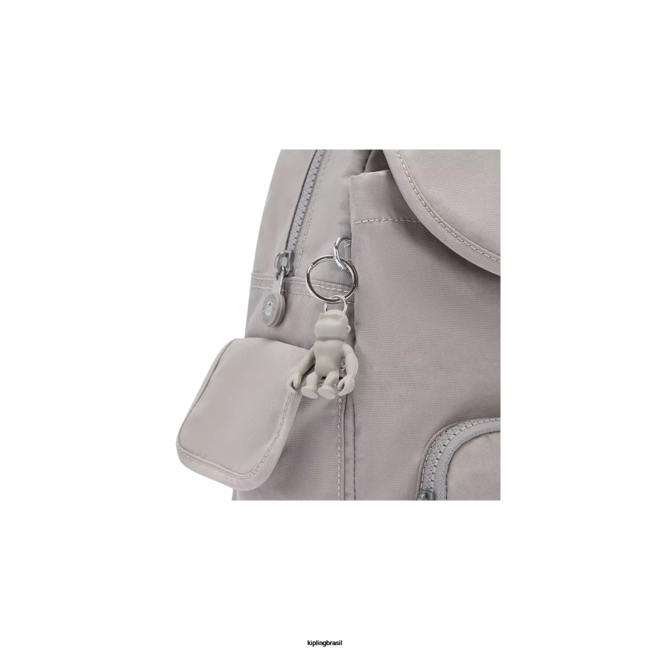mulheres mochilas pequenas Kipling cinza gris city ​​pack mochila pequena 4X8V406