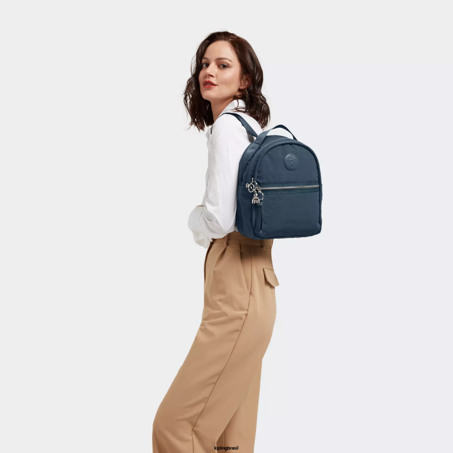 mulheres mochilas pequenas Kipling cinza noturno mochila kae 4X8V501