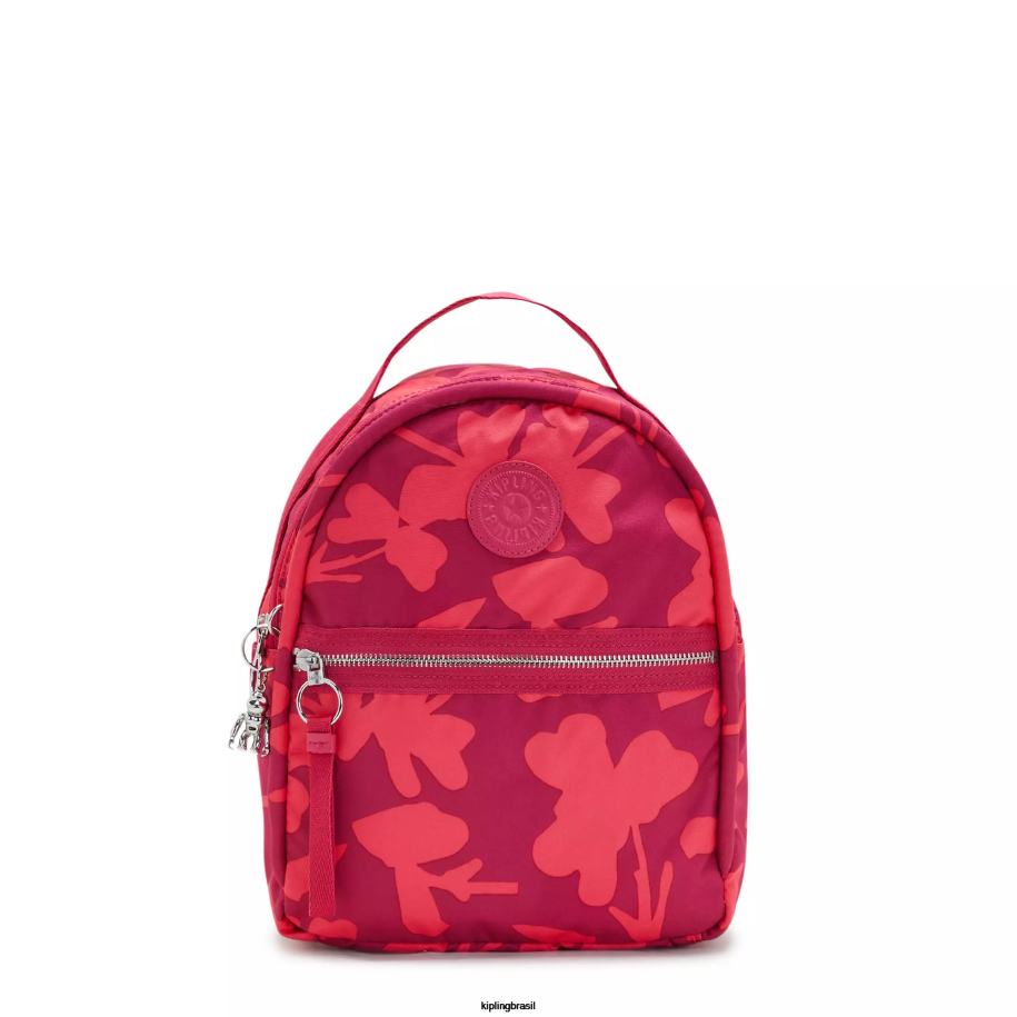 mulheres mochilas pequenas Kipling flores de coral mochila estampada kae 4X8V376