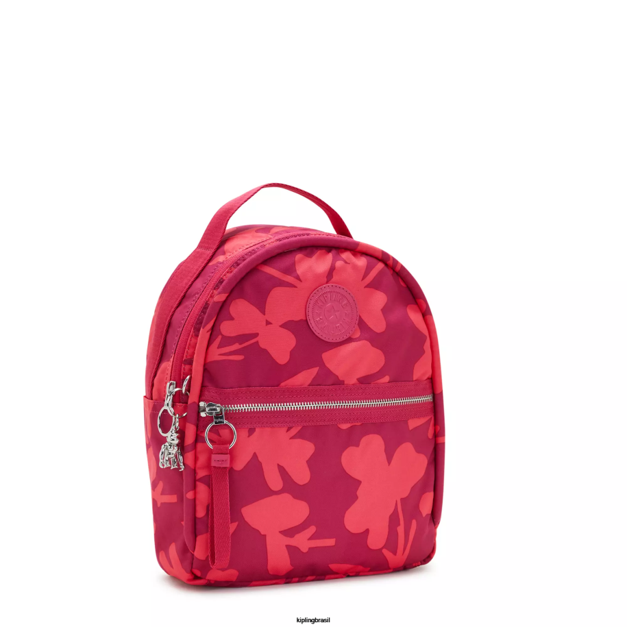 mulheres mochilas pequenas Kipling flores de coral mochila estampada kae 4X8V376